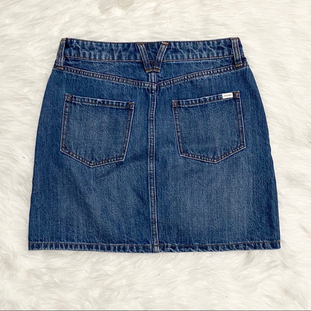 VOLCOM BRAND Denim Jean Mini Skirt - Picture 2 of 6